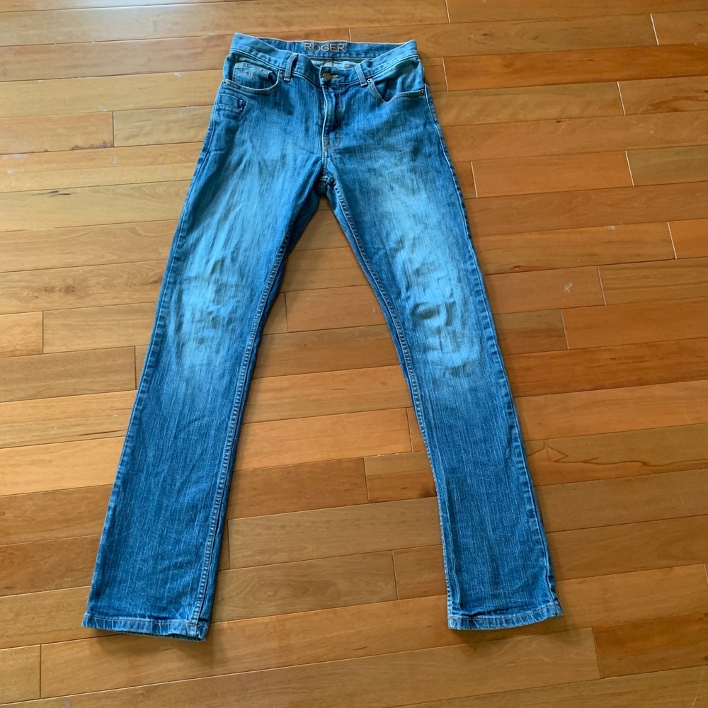 Kimes Ranch 30x32 Roger Jeans Blue Medium Wash Straight Leg Western Cowboy USA